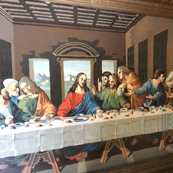 DaVinci Last Supper Acrylic Hand-Paint Framed - Picture 13 of 16